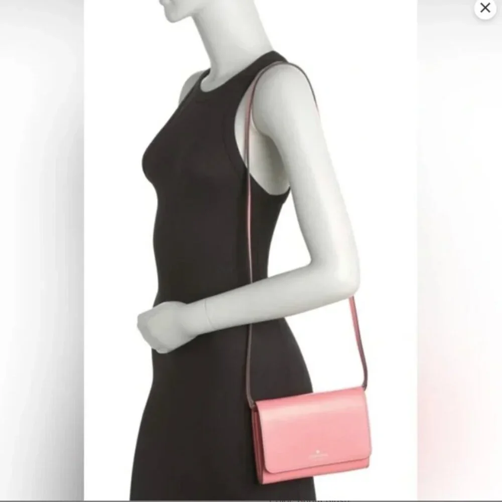 NEW Kate Spade Leather Kerri Crossbody Bag, Bright Blush - Picture 2 of 9